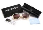 FEISEDY Vintage Polarized Square Sunglasses for Women