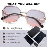 S.NOTIO Women's Oversized Geometric Sunglasses - Grey Pink