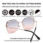 S.NOTIO Women's Oversized Geometric Sunglasses - Grey Pink