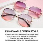 S.NOTIO Women's Oversized Geometric Sunglasses - Grey Pink