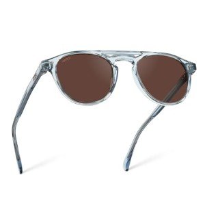 Men's Denim Blue Round Polarized Sunglasses