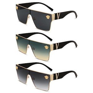 Oversized Square Vintage Sunglasses for Men and Women