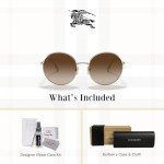 Burberry Pippa Light Gold Gradient Round Sunglasses