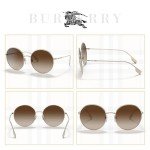 Burberry Pippa Light Gold Gradient Round Sunglasses