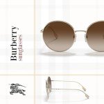 Burberry Pippa Light Gold Gradient Round Sunglasses