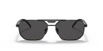 Prada Black Metal Rectangle Sunglasses with Grey Lens