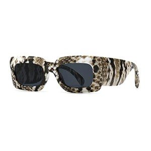 Square Snakeskin Pattern Fluorescent Green Sunglasses