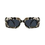 Square Snakeskin Pattern Fluorescent Green Sunglasses