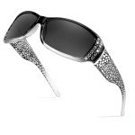 Trendy Rhinestone Wraparound Polarized Sunglasses for Women
