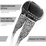 Trendy Rhinestone Wraparound Polarized Sunglasses for Women