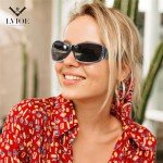 Trendy Rhinestone Wraparound Polarized Sunglasses for Women