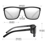 ZENOTTIC Men's Polarized TR90 Square Sunglasses