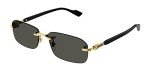 Gucci Gold-Black-Grey Rimless Sunglasses