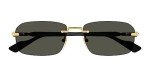 Gucci Gold-Black-Grey Rimless Sunglasses