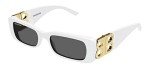 Balenciaga Women's Dynasty Rectangular Sunglasses – White-Gold-Grey