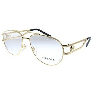 Versace Gold Metal Aviator Sunglasses 57mm