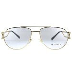 Versace Gold Metal Aviator Sunglasses 57mm