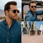 WearMe Pro Polarized Men's Double-Bridge Sunglasses
