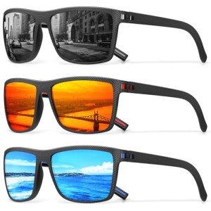 Men's Vintage Square Polarized Sunglasses - UV Protection