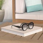 Prada Black Geometric Sunglasses with Grey Lenses