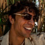 Mocha Brown Rimless Rectangular Vintage Hip Hop Sunglasses