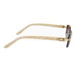 Mocha Brown Rimless Rectangular Vintage Hip Hop Sunglasses