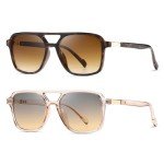 Trendy Retro Rectangle Sunglasses in Tortoiseshell Pink