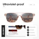 Trendy Retro Rectangle Sunglasses in Tortoiseshell Pink