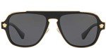 Versace Medusa Charm Black Aviator Sunglasses