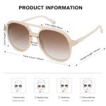 SOJOS Retro Polarized Aviator Sunglasses - Pink/Brown