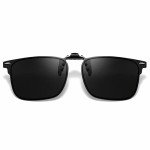 GLEXAL Polarized Black Square Clip-On Sunglasses