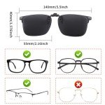 GLEXAL Polarized Black Square Clip-On Sunglasses