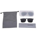 GLEXAL Polarized Black Square Clip-On Sunglasses