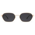 Trendy Polarized Hexagon Sunglasses - Gold/Grey