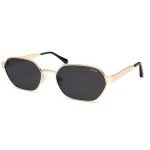 Trendy Polarized Hexagon Sunglasses - Gold/Grey