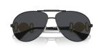 Versace Matte Black Sunglasses with Dark Grey Lenses