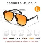 FEISEDY Vintage Square Pilot Sunglasses for All