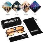 FEISEDY Vintage Square Pilot Sunglasses for All