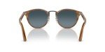 Persol PO3108S Round Polarized Sunglasses, Brown/Blue