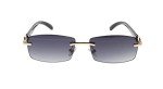 Sleek Slim Dean Rimless Designer Sunglasses (Black)