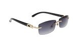 Sleek Slim Dean Rimless Designer Sunglasses (Black)