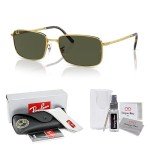 Ray-Ban RB3717 Legend Gold Rectangular Sunglasses + Kit