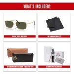Ray-Ban RB3717 Legend Gold Rectangular Sunglasses + Kit