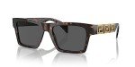Versace Havana Rectangle Sunglasses with Dark Grey Lenses