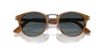 Persol PO3108S Round Polarized Sunglasses, Brown/Blue