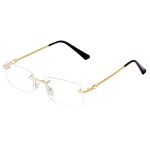 JUDOO Rimless Rectangle Designer Sunglasses for All