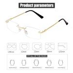 JUDOO Rimless Rectangle Designer Sunglasses for All