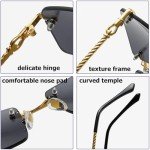 JUDOO Rimless Rectangle Designer Sunglasses for All