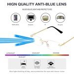 JUDOO Rimless Rectangle Designer Sunglasses for All