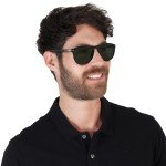 Persol PO9649S Black/Green Aviator Sunglasses 55mm
